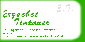 erzsebet timpauer business card